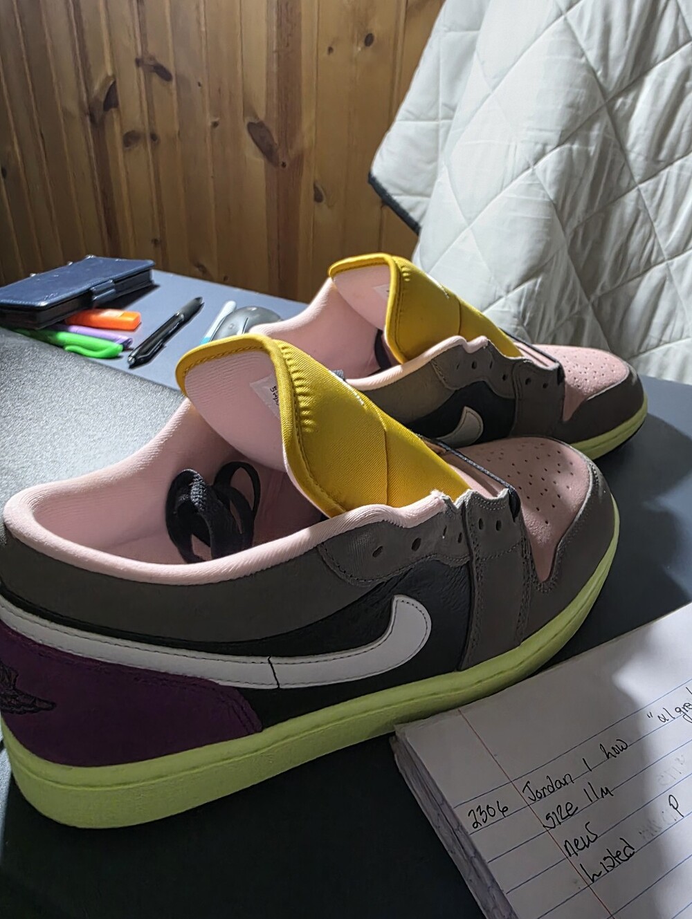 Jordan 1 Low-"Tokyo Biohack" Pink, Yellow, Black, Purple, Gray Size 11m. - Picture 4 of 7